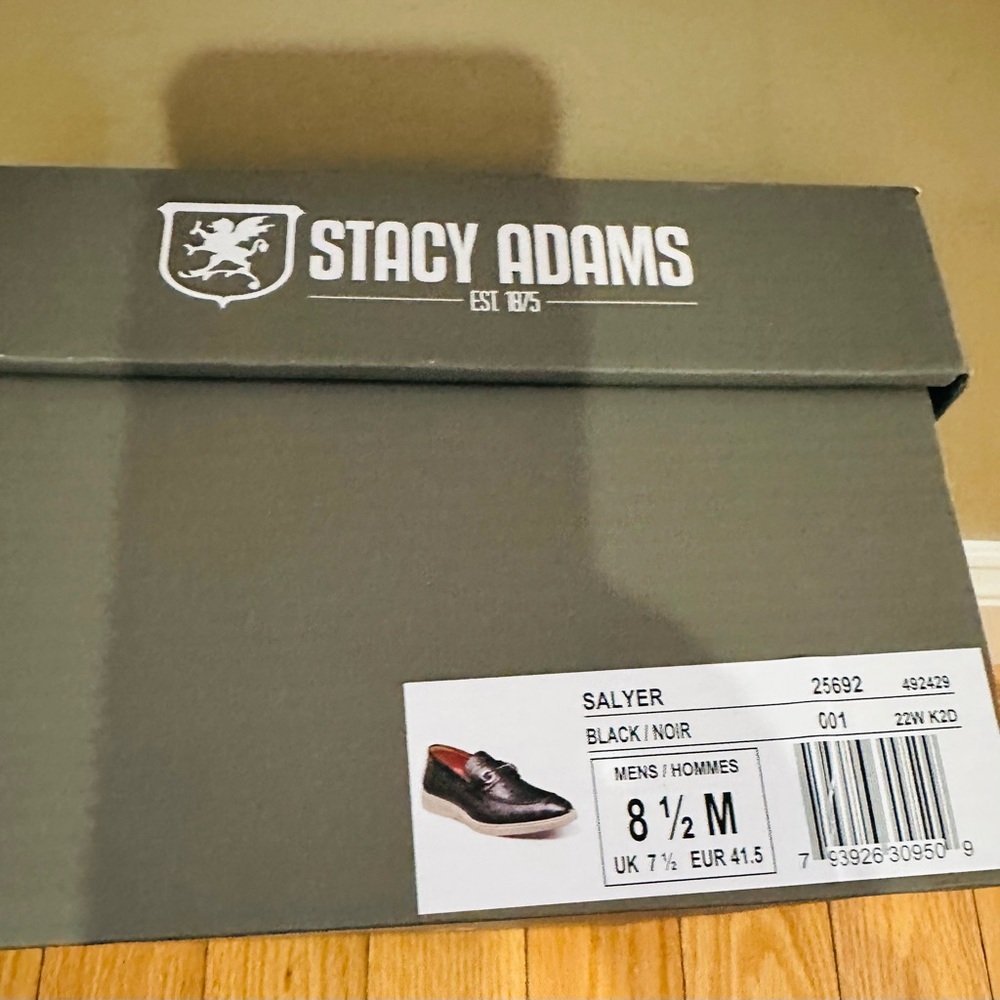 Stacy Adams Shoes Men Sz#8.5M Salyer Black Slip On - Picture 7 of 8